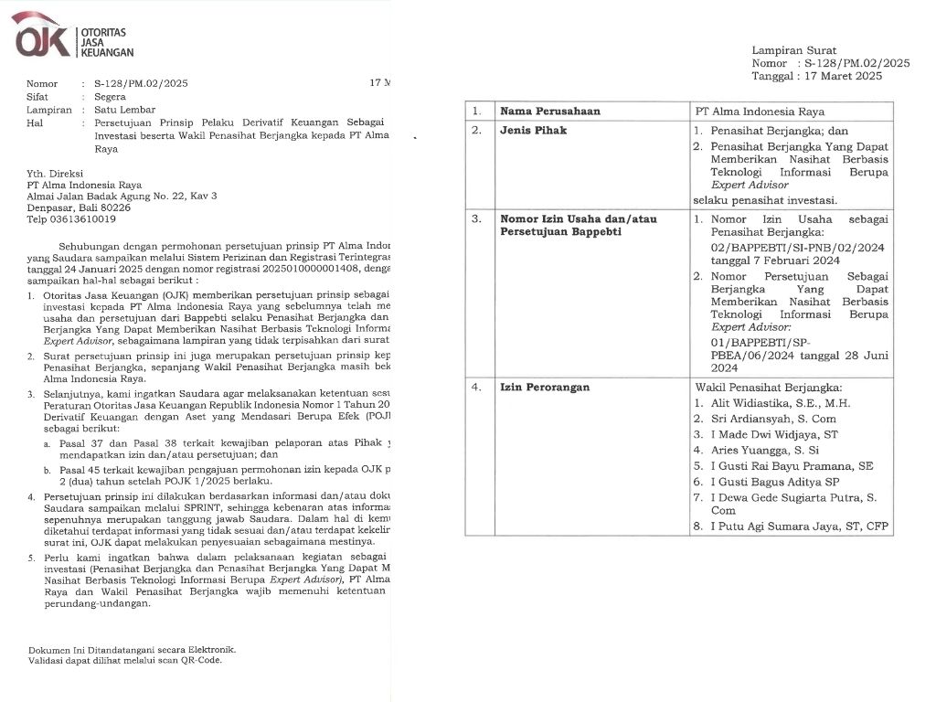 Persetujuan Wakil Penasihat Investasi